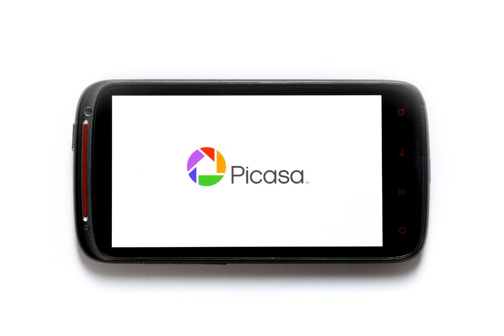 Smartphone mit Picasa-Logo.