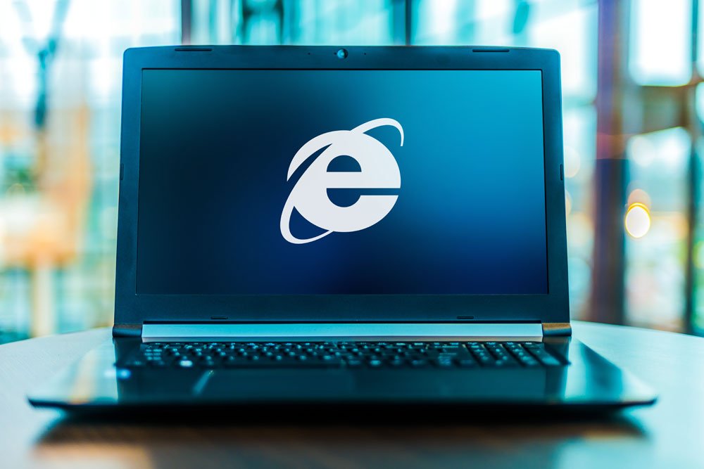 Internet Explorer Logo im Rechner.