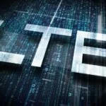 LTE-Buchstaben als neuer Mobilfunkstandard.
