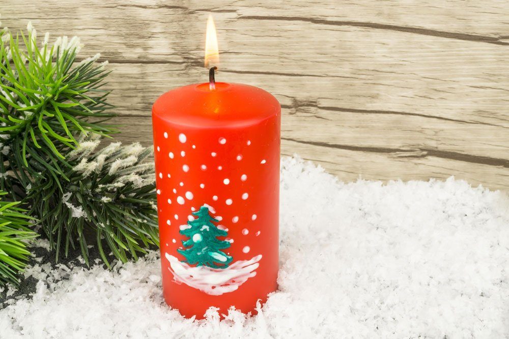 Weihnachtsdeko basteln, Kerze, verzieren