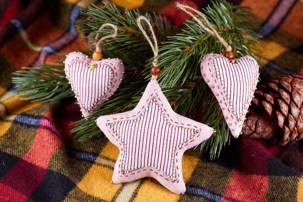Weihnachtsdeko basteln nähen Sterne