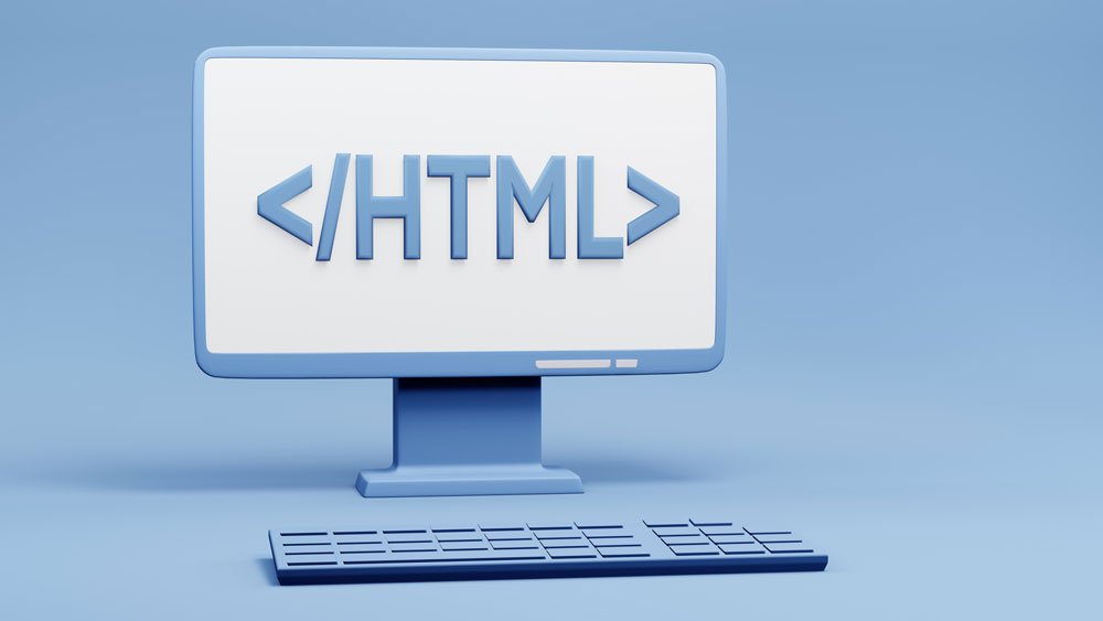 COmputerdisplay zeigt HTML an.